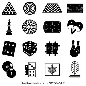 Indoor Games Icons Set