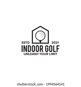 Indoor golf logo design vector template