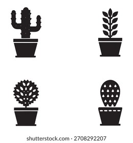  Indoor Greenery Line Drawing Set
