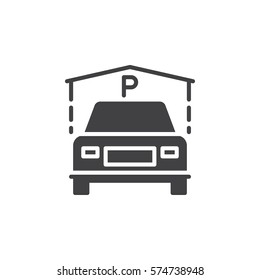 Indoor Guest Parking icon vector, filled flat sign, solid pictogram isolated on white. Symbol, logo illustration