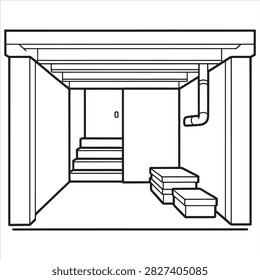 Indoor House Basement Stairs