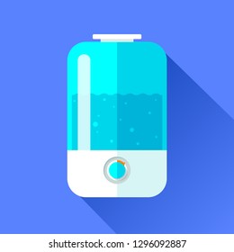 Indoor humidifier in flat style, household appliance for healthy life, modern electronic, vector design object for you projects
