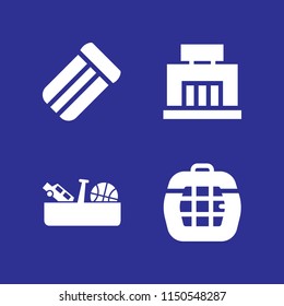 indoor icon. 4 indoor set with drawer, mattress, mall and dog vector icons for web and mobile app