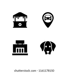 indoor icon. 4 indoor set with gps, dog and mall vector icons for web and mobile app