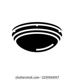 vector de icono de glifo de techo de lámpara cubierta. señal de techo de la lámpara interior. ilustración de símbolo aislado