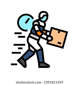 indoor navigation autonomous delivery color icon vector. indoor navigation autonomous delivery sign. isolated symbol illustration