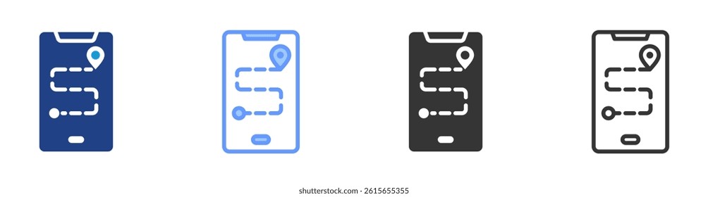 Indoor Navigation Systems icon set multiple style collection