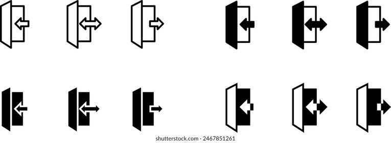 Icono interior y exterior , Ilustración vectorial