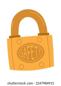 Innen- und Außenpadlocks mit Keyhole-Flachsymbol Secure. Vektorgrafik