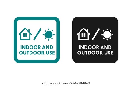 Indoor and outdoor use design badge template illustration