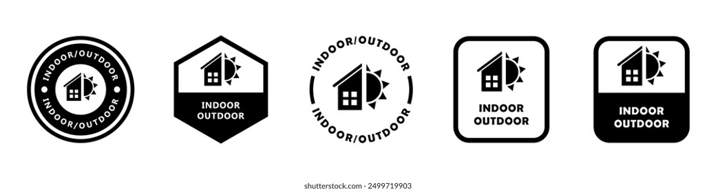 Indoor and Outdoor use - vector signs for packaging label.