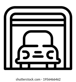 Indoor parking icon. Outline indoor parking vector icon for web design isolated on white background