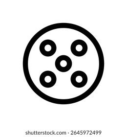 Indoor pickleball ball. Editable stroke vector icon.