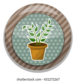 Indoor plant colorful icon