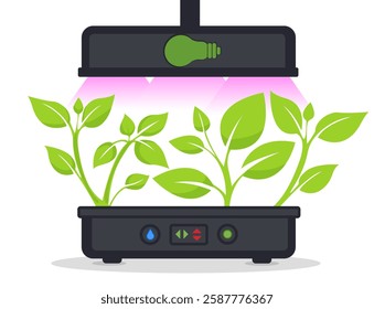 Indoor plant growth system with LED lights for nurturing plants