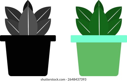 indoor plant icon. home decor symbols. environmental conservation sign. beauty in nature icons
