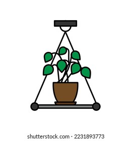 Indoor plant icon logo design template vector isolated