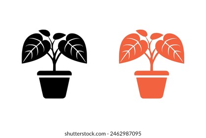 Icono de planta interior sobre fondo blanco. Ilustración vectorial en estilo plano de moda