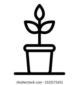 Indoor plant icon. Outline indoor plant vector icon for web design isolated on white background
