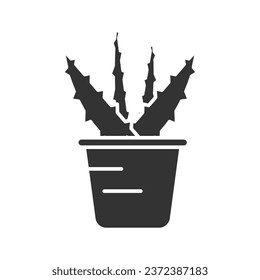 Indoor plant icon silhouette template isolated