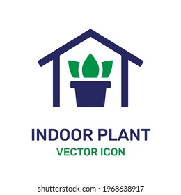 indoor plant inside house icon vector illustration