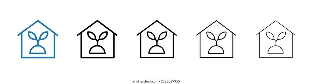 indoor plant inside house icon Outline vector logo for web ui