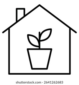 indoor plant inside house icon simple flat icon vector symbol