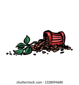 indoor plant in a pot is broken. Pop art retro vector illustration vintage kitsch