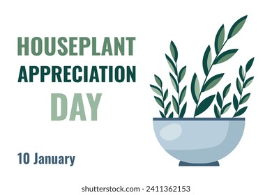 Indoor plant in a pot. Houseplant day. Vector illustration.