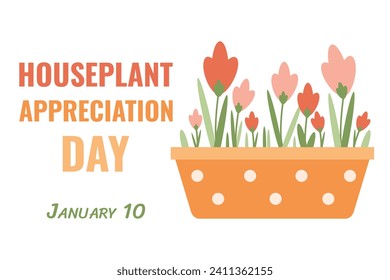 Indoor plant in a pot. Houseplant day. Vector illustration.