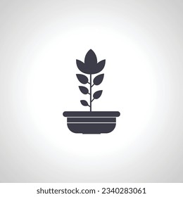 Indoor plant in a pot icon. flower in a pot line icon.
