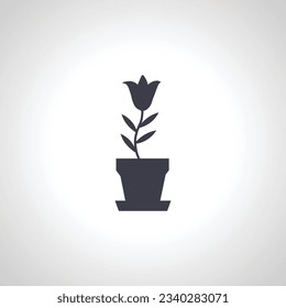Indoor plant in a pot icon. flower in a pot line icon.