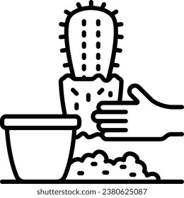 Indoor Plant Preparation Process vector icon design, Lawn and Gardening symbol, Farm and Plant sign, agriculture and horticulture equipment stock illustration, Transferring from Ground to Pot concept