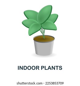 Indoor Plants icon. 3d illustration from work place collection. Creative Indoor Plants 3d icon for web design, templates, infographics and more