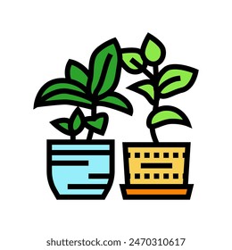 indoor plants urban gardening color icon vector. indoor plants urban gardening sign. isolated symbol illustration