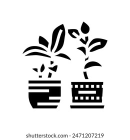 indoor plants urban gardening glyph icon vector. indoor plants urban gardening sign. isolated symbol illustration