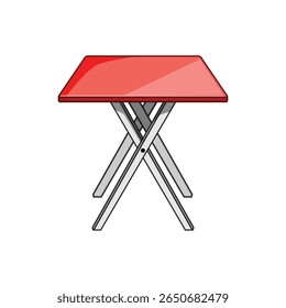 desenho animado de mesa de plástico interior. durável dobrável, empilhável versátil, acessível moderno sinal de mesa de plástico interior.