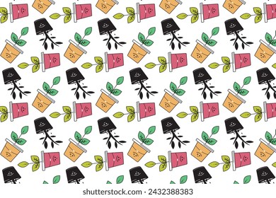 indoor pot plant vector design