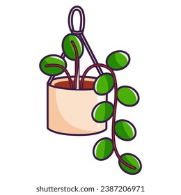 Indoor Potted Plant vector illustration asset element