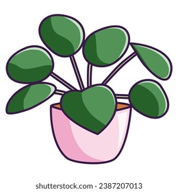 Indoor Potted Plant vector illustration asset element