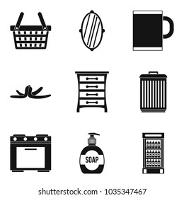 Indoor rest icons set. Simple set of 9 indoor rest vector icons for web isolated on white background