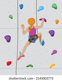 Indoor Rock Climbing Gym Illustration