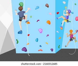 Indoor Rock Climbing Gym Illustration