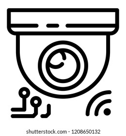 Indoor security camera icon. Outline indoor security camera vector icon for web design isolated on white background