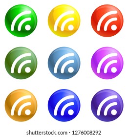 Indoor security camera icons vector 9 color set isolated on white background for any web design 