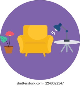 Indoor setting Vector Icon which is suitable for commercial work and easily modify or edit it
