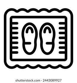 Indoor shoes mat icon outline vector. Floor covering rug. Foot doormat accessory