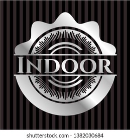 Indoor silvery badge or emblem. Vector Illustration. Mosaic.