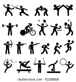 Indoor Sport Game Athletic Set Icon Symbol Sign Pictogram