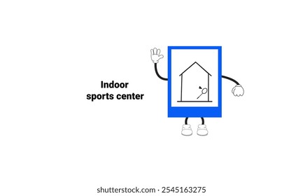 Indoor sports center sign graphic vector illustration with cartoon characters. Graphic design is suitable for children's education, story books, or traffic safety materials. vector illustration